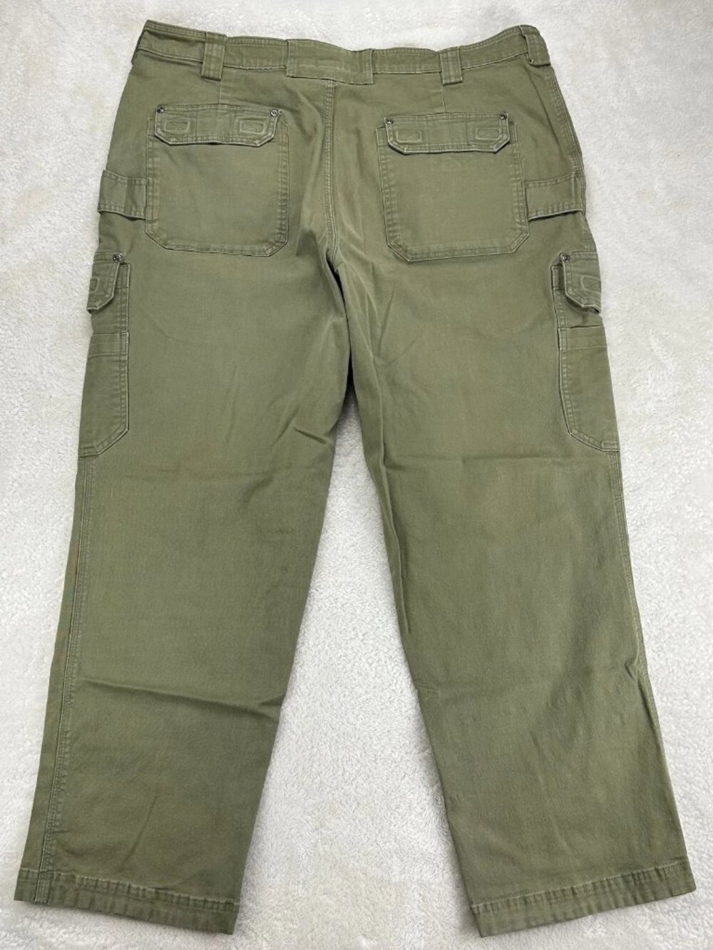 Duluth Trading Co. Fire Hose Work Pants Mens 42x32 Olive Green Cargo Pocket - Picture 2 of 14